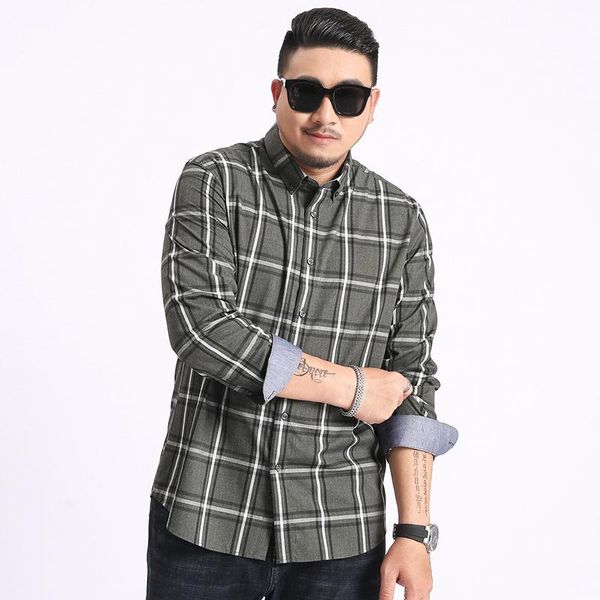 men's casual shirts large size clothing plus long sleeve shirt business all match plaid loose fat guy men, White;black
men's casual shirts large size clothing plus long sleeve shirt business all match plaid loose fat guy men, White;black
