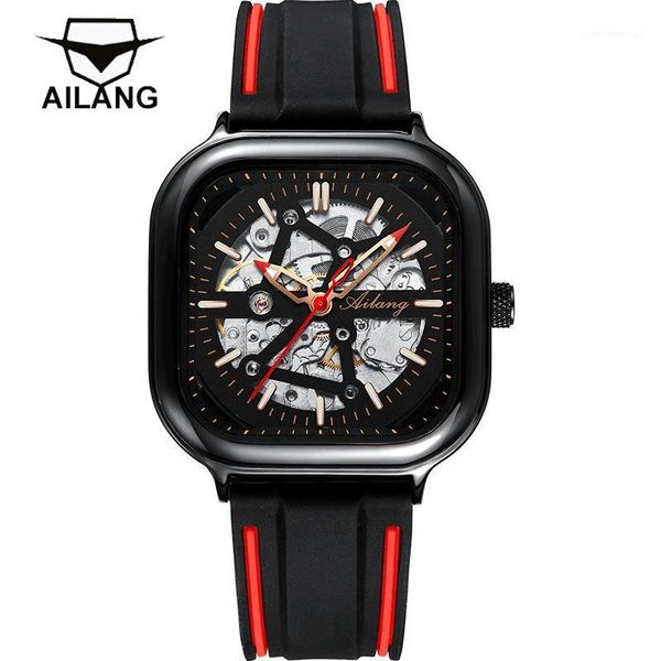 automatic mechanical hollow stainless steel men's watch business sports waterproof silicone strap luminous square wristwatches, Slivery;brown
automatic mechanical hollow stainless steel men's watch business sports waterproof silicone strap luminous square wristwatches, Slivery;brown