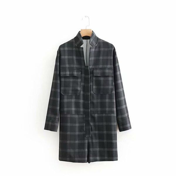 women's jumpsuits & rompers asds women chic plaid loose playsuits checkered pockets long sleeve vintage female casual wear wwt54818, Black;white
women's jumpsuits & rompers asds women chic plaid loose playsuits checkered pockets long sleeve vintage female casual wear wwt54818, Black;white