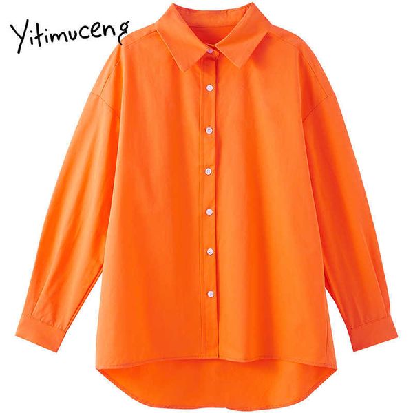 yitimuceng blouse women button up shirts turn-down collar long sleeve straight solid spring summer korean fashion 210601, White
yitimuceng blouse women button up shirts turn-down collar long sleeve straight solid spring summer korean fashion 210601, White