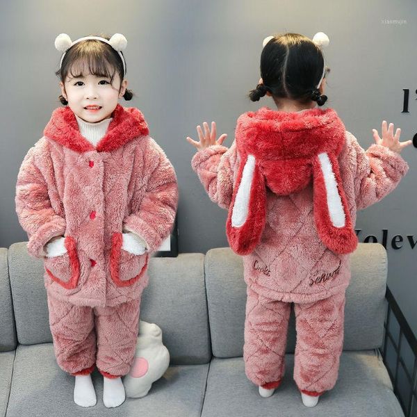 clothing sets children's pajamas winter thickened girls three-layer quilted flannel baby coral fleece home service suit, White
clothing sets children's pajamas winter thickened girls three-layer quilted flannel baby coral fleece home service suit, White