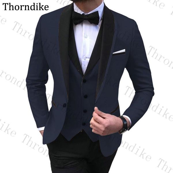 thorndike navy blue men party suit solid formal suits custom made shawl lapel (pants+blazer+vest) fashion wedding men's & blazers, White;black
thorndike navy blue men party suit solid formal suits custom made shawl lapel (pants+blazer+vest) fashion wedding men's & blazers, White;black
