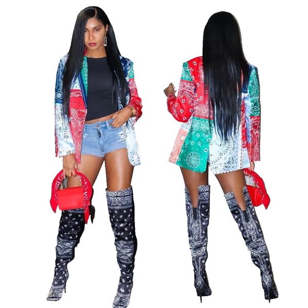 exquisite high-end suit w922 women's platform fashion trend printed blazer, White;black
exquisite high-end suit w922 women's platform fashion trend printed blazer, White;black