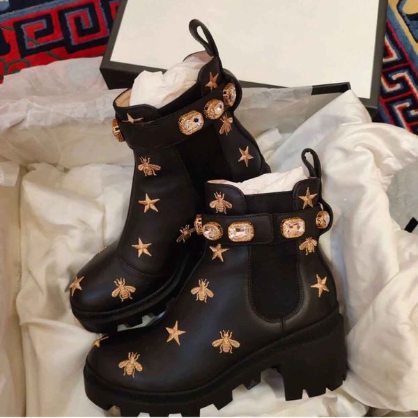wholesale -- winter crystal strap belt women's ankle boots embroidery bee star chunky combat boot lug sole party wedding martin booties, Black
wholesale -- winter crystal strap belt women's ankle boots embroidery bee star chunky combat boot lug sole party wedding martin booties, Black