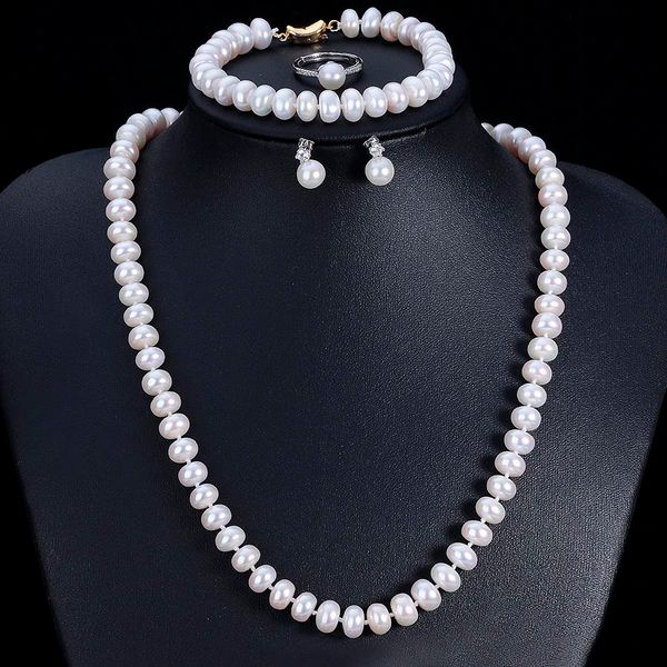 good quality real natural freshwater pearl jewelry sets for women 4 pieces gold color white pink purple wedding necklace sets, Black
good quality real natural freshwater pearl jewelry sets for women 4 pieces gold color white pink purple wedding necklace sets, Black