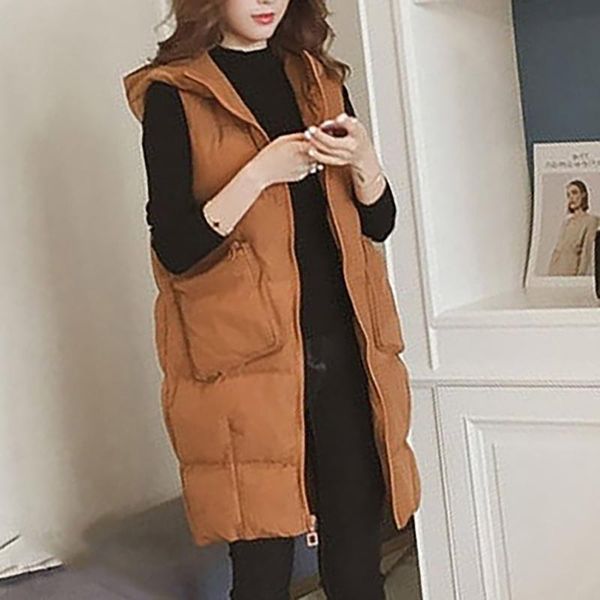 women's vests 2021 autumn winter women vest waistcoat long down cotton jacket loose oversize bread sleeveless hooded with pocket, Black;white
women's vests 2021 autumn winter women vest waistcoat long down cotton jacket loose oversize bread sleeveless hooded with pocket, Black;white