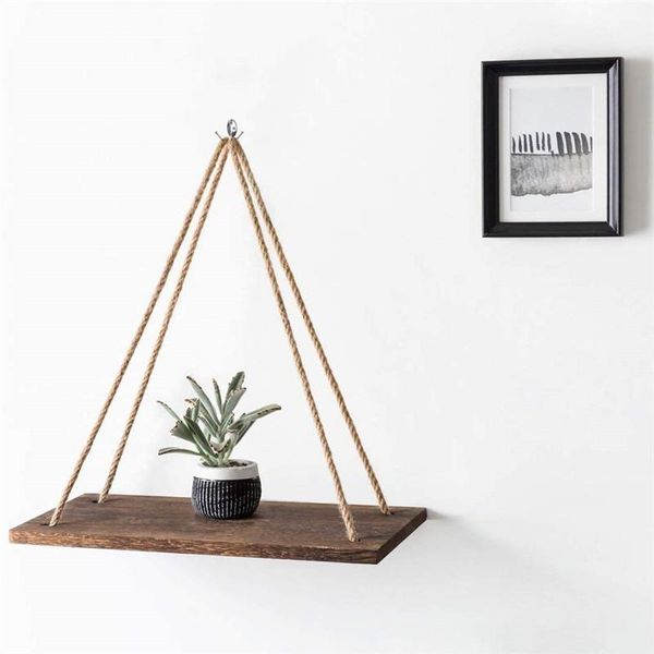 1pc solid wood rope hanging wall shelf vintage floating storage rack wooden swing plant flower pot other home decor
1pc solid wood rope hanging wall shelf vintage floating storage rack wooden swing plant flower pot other home decor