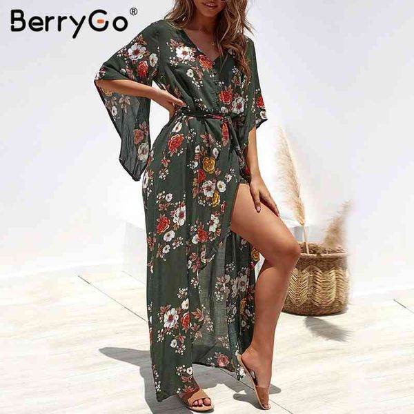 berrygo boho floral print women long dress summer dresses asymmetrical sleeve sashes split chiffon beach female vestidos 210513, Black;gray
berrygo boho floral print women long dress summer dresses asymmetrical sleeve sashes split chiffon beach female vestidos 210513, Black;gray