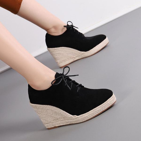 dress shoes 2021 autumn and winter women's wedges pumps thick-soled lace-up espadrilles high-heeled thick-heeled straw woven, Black
dress shoes 2021 autumn and winter women's wedges pumps thick-soled lace-up espadrilles high-heeled thick-heeled straw woven, Black