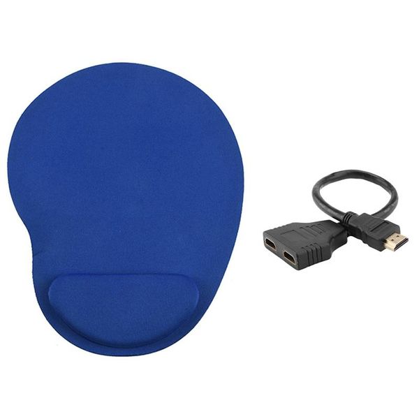 mouse pad with wrist rest - blue splitter one in two male to double female adapter cable pads & rests
mouse pad with wrist rest - blue splitter one in two male to double female adapter cable pads & rests
