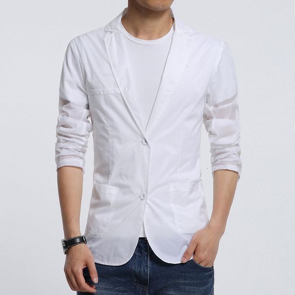 men's xf2012 small summer large slim thin sunscreen pure white suit for men, White;black
men's xf2012 small summer large slim thin sunscreen pure white suit for men, White;black