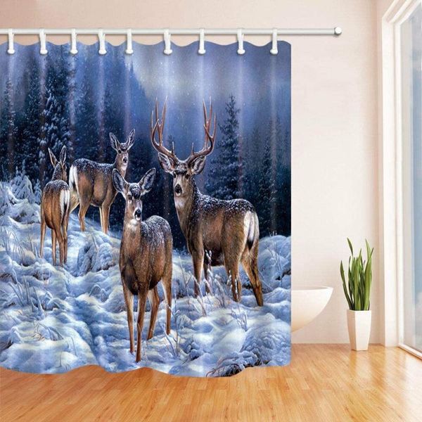 elk in the snowy forest winter shower curtain durable fabric mildew bathroom accessories creative with 12 hooks 180x180cm curtains
elk in the snowy forest winter shower curtain durable fabric mildew bathroom accessories creative with 12 hooks 180x180cm curtains