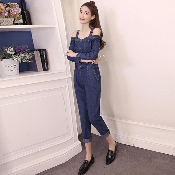 women's jumpsuits & rompers fashion casual slim denim scarf pants workwear jeans one piece trousers female cy293, Black;white
women's jumpsuits & rompers fashion casual slim denim scarf pants workwear jeans one piece trousers female cy293, Black;white