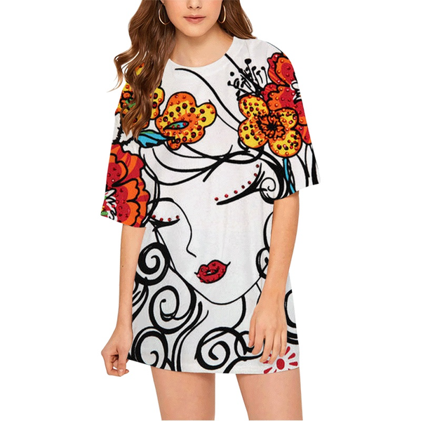 cloocl fashion women oversize t shirt flower 3d printed short sleeve clothing casual, White
cloocl fashion women oversize t shirt flower 3d printed short sleeve clothing casual, White