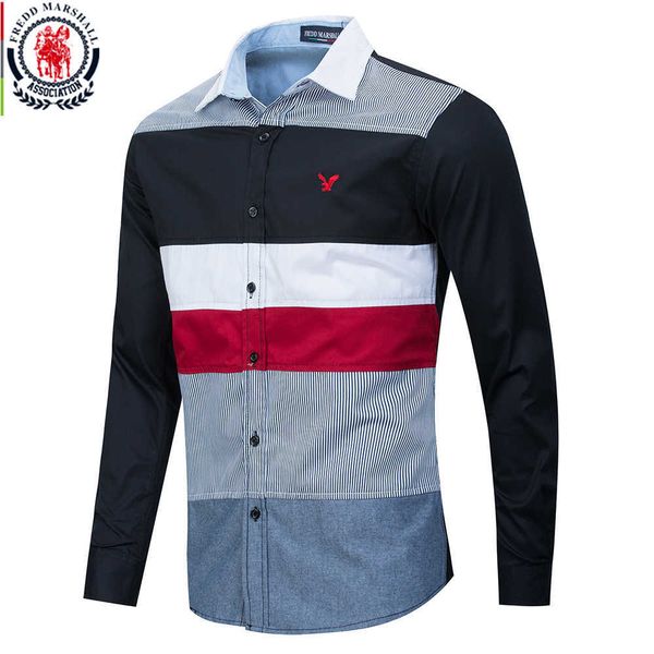 fredd marshall striped shirt men casual hombre bowling button-down 100% cotton shirt male long sleeve patchwork shirts 218 210527, White;black
fredd marshall striped shirt men casual hombre bowling button-down 100% cotton shirt male long sleeve patchwork shirts 218 210527, White;black