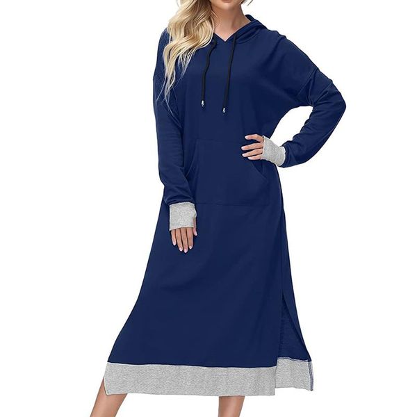 casual dresses hooded dress women's solid patchwork pocket autumn winter mid-length stitching sweater streetwear, Black;gray
casual dresses hooded dress women's solid patchwork pocket autumn winter mid-length stitching sweater streetwear, Black;gray