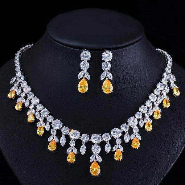 earrings & necklace and earring set bridal zircon chain wedding dress toast dinner accessories gift women's, Silver
earrings & necklace and earring set bridal zircon chain wedding dress toast dinner accessories gift women's, Silver