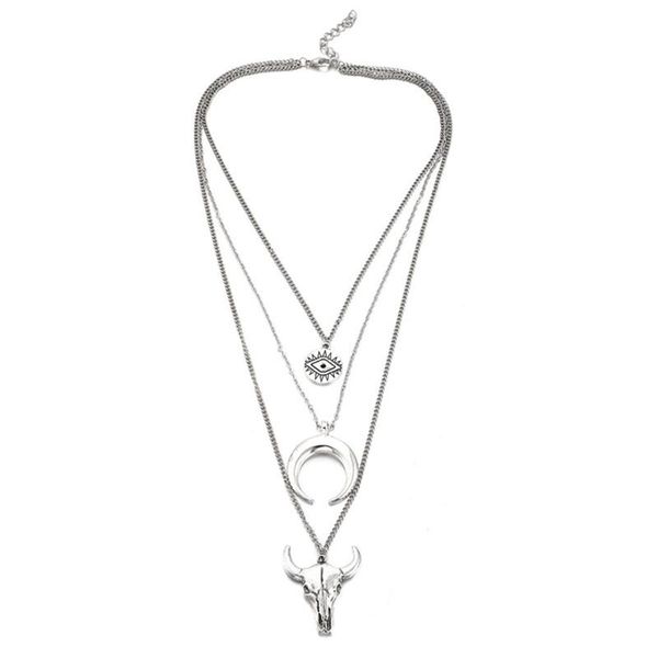 pendant necklaces fashion simple alloy cow head geometry round eye ladies decoration special offer horn multi-layer necklace lithe creative, Silver
pendant necklaces fashion simple alloy cow head geometry round eye ladies decoration special offer horn multi-layer necklace lithe creative, Silver