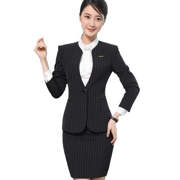 women's suits & blazers fashion business women stripes skirt suit set spring formal slim long sleeve blazer with office ladies plus siz, White;black
women's suits & blazers fashion business women stripes skirt suit set spring formal slim long sleeve blazer with office ladies plus siz, White;black