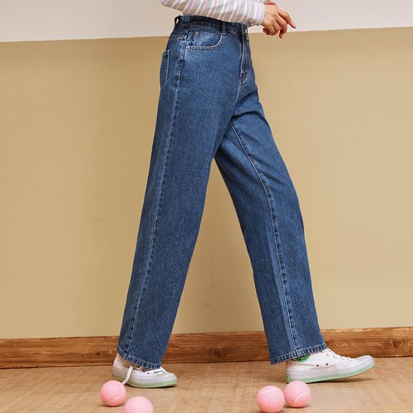 women's jeans semir women winter 2021 trendy black hong kong style wide leg pants woman high waist loose dmein, Blue
women's jeans semir women winter 2021 trendy black hong kong style wide leg pants woman high waist loose dmein, Blue