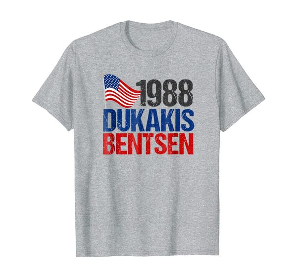 dukakis bentsen 1988 retro democrat election t-shirt, White;black
