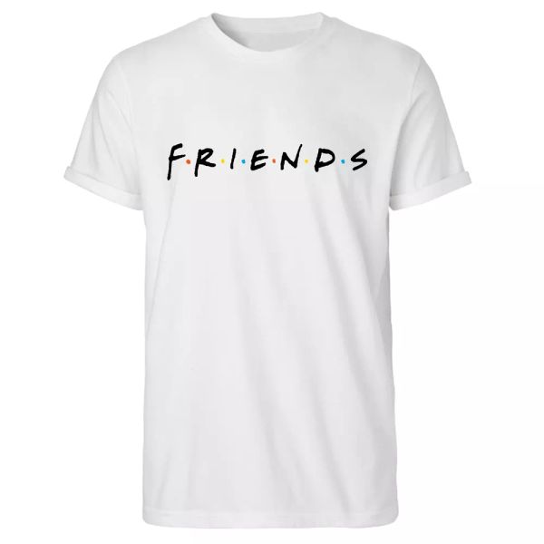 ladies friends rolled sleeve licensed logo women ladies tshirt, White;black 
ladies friends rolled sleeve licensed logo women ladies tshirt, White;black
