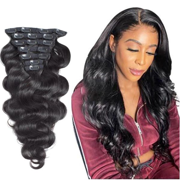 human hair bulks brazilian body wave clips in extensions natural color remy 8-30inch 120 grams full head, Black
human hair bulks brazilian body wave clips in extensions natural color remy 8-30inch 120 grams full head, Black