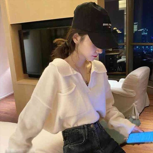 womens loose retro pullover woman women sweaters femme chandails pull hiver, White;black
womens loose retro pullover woman women sweaters femme chandails pull hiver, White;black