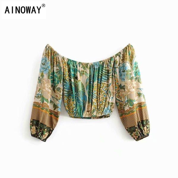 vintage chic women off shoulder green floral printed boho blouse shirts ladies long sleeve bohemian beach blusas women's blouses, White
vintage chic women off shoulder green floral printed boho blouse shirts ladies long sleeve bohemian beach blusas women's blouses, White