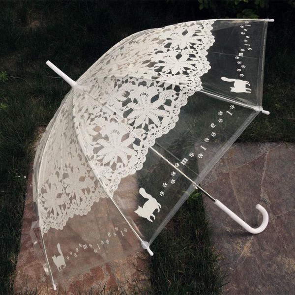 umbrellas clear lace transparent umbrella cute cat non-automatic women long handle rain windproof lolita fashion folding female
umbrellas clear lace transparent umbrella cute cat non-automatic women long handle rain windproof lolita fashion folding female