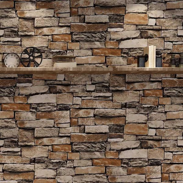 wallpapers 3d brick wallpaper antique waterproof pvc barber shop clothing pot