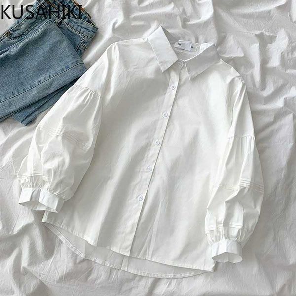 sweet puff sleeve blouse shirt solid womens korean turn-down collar blusas camisas para mujer 6h251 210603, White
sweet puff sleeve blouse shirt solid womens korean turn-down collar blusas camisas para mujer 6h251 210603, White