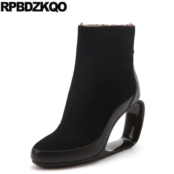 boots shoes black brand women winter genuine leather round toe booties warm high heel ankle short strange fur suede ladies
boots shoes black brand women winter genuine leather round toe booties warm high heel ankle short strange fur suede ladies