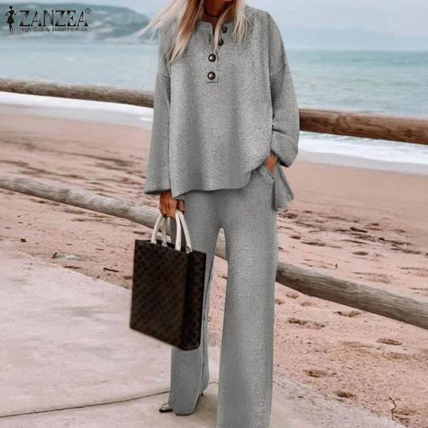women's two piece pants autumn women holiday 2pcs suit long sleeved solid blouse loose elastic waist wide leg fashion casual pockets, White
women's two piece pants autumn women holiday 2pcs suit long sleeved solid blouse loose elastic waist wide leg fashion casual pockets, White