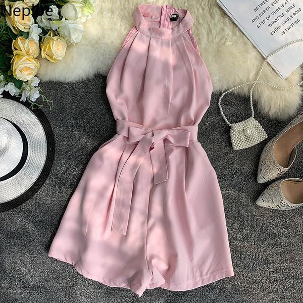 women's jumpsuits & rompers nepole solid halter sleeveless women loose drawstring pockets playsuit 2021 summer vacation short jumpsuit, Black;white
women's jumpsuits & rompers nepole solid halter sleeveless women loose drawstring pockets playsuit 2021 summer vacation short jumpsuit, Black;white
