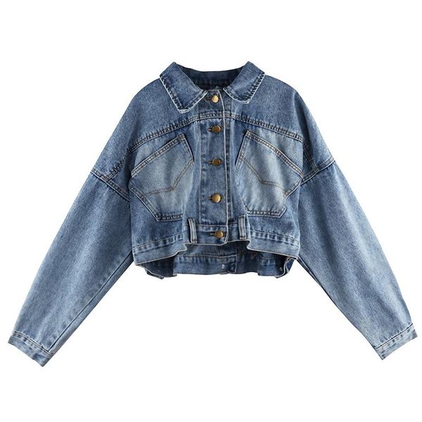 women's jackets 2021 bat sleeve jeans coat women retro all match loose long short jacket streetwear woman, Black;brown
women's jackets 2021 bat sleeve jeans coat women retro all match loose long short jacket streetwear woman, Black;brown