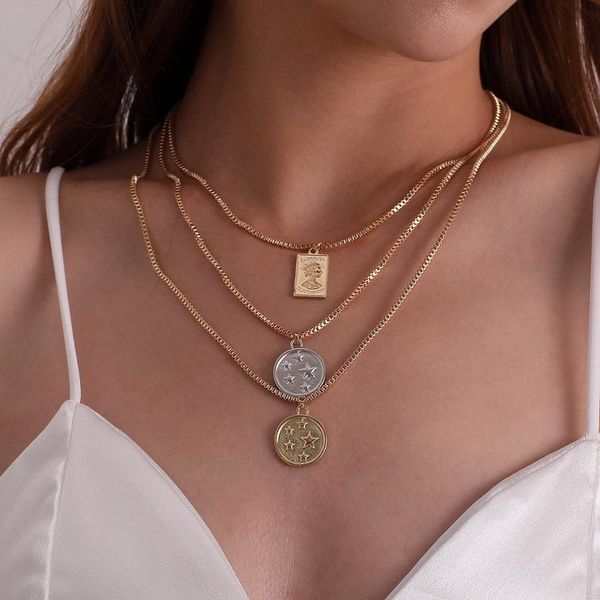 pendant necklaces vintage punk multilayer round square portrait choker chain necklace for women gold silver color collar fashion jewelry
pendant necklaces vintage punk multilayer round square portrait choker chain necklace for women gold silver color collar fashion jewelry