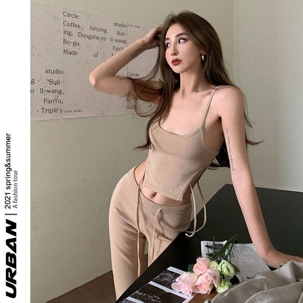 women's two piece pants european and american women's girl camisole knitted casual micro-horn mopping trousers summer two-piece sui, White
women's two piece pants european and american women's girl camisole knitted casual micro-horn mopping trousers summer two-piece sui, White