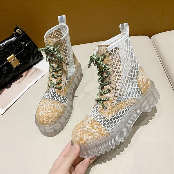 summer mesh women boots lace-up transparent sole retro style ladies motocycle thick heel girls platfrom shoes, Black
summer mesh women boots lace-up transparent sole retro style ladies motocycle thick heel girls platfrom shoes, Black