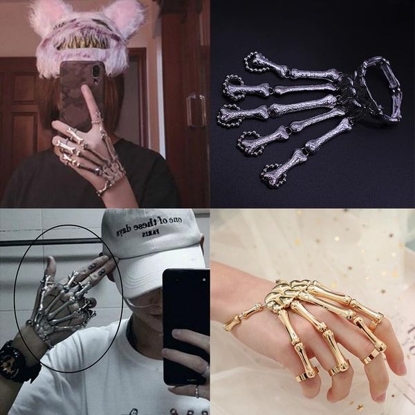 bangle skeleton hand bracelets bangles gothic punk jewelry for women mens hip hop elasticity alloy chain vintage bracelet, Black
bangle skeleton hand bracelets bangles gothic punk jewelry for women mens hip hop elasticity alloy chain vintage bracelet, Black