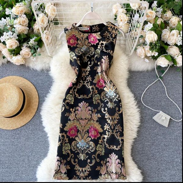 womens dresses runway dress vintage black flower embroidery jacquard tank women elegant sleeveless summer autumn party mini, Black;gray
womens dresses runway dress vintage black flower embroidery jacquard tank women elegant sleeveless summer autumn party mini, Black;gray