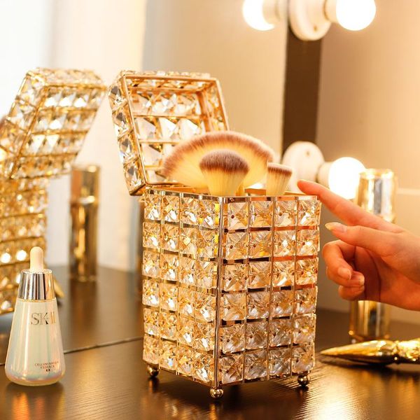 crystal deskdressing table beauty brush eyebrow pencil makeup storage bucket square with lid boxes & bins
crystal deskdressing table beauty brush eyebrow pencil makeup storage bucket square with lid boxes & bins