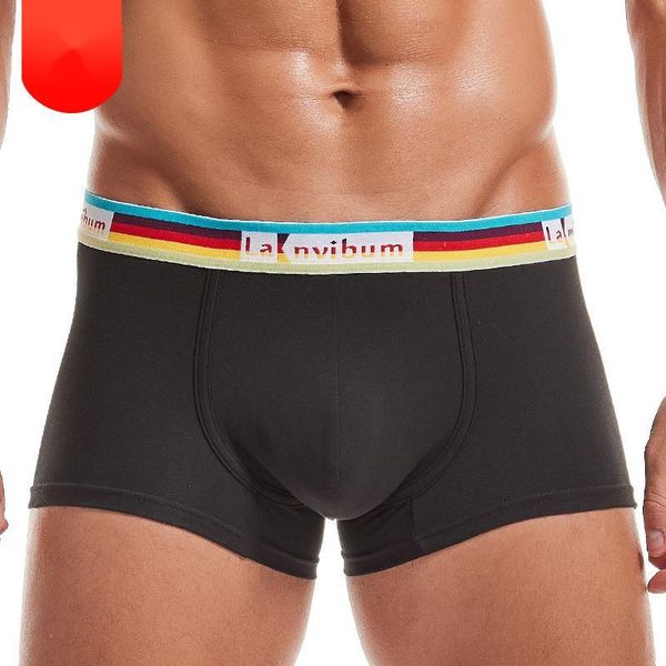 underpants men's underwear boxers cotton medium waist rainbow belt male panties breathable men boxer shorts head, Black;white
underpants men's underwear boxers cotton medium waist rainbow belt male panties breathable men boxer shorts head, Black;white