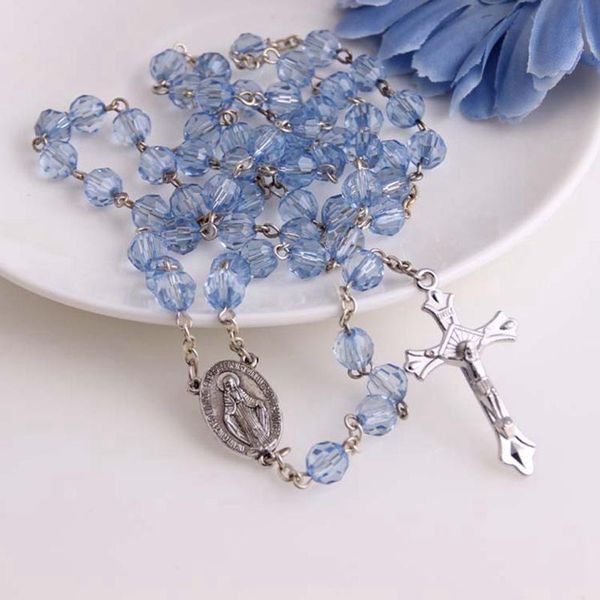 trendy glass imitation pearl bead holy rosaries necklace with rose flower cross pendant religious jewelry necklaces, Silver
trendy glass imitation pearl bead holy rosaries necklace with rose flower cross pendant religious jewelry necklaces, Silver