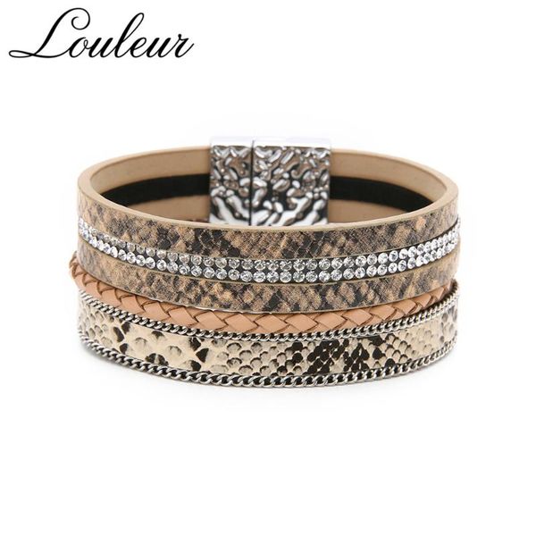 charm bracelets louleur bohemian snake wide leather for women 2021 fashion multilayer braide wrap bracelet bangles femme jewelry, Golden;silver
charm bracelets louleur bohemian snake wide leather for women 2021 fashion multilayer braide wrap bracelet bangles femme jewelry, Golden;silver