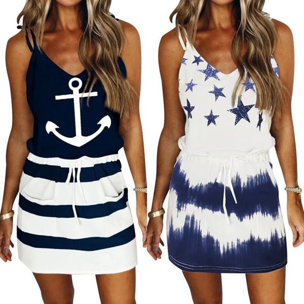 casual dresses women v-neck printed pattern sleeveless short with drawstring design slip dress, navy/ white, Black;gray
casual dresses women v-neck printed pattern sleeveless short with drawstring design slip dress, navy/ white, Black;gray