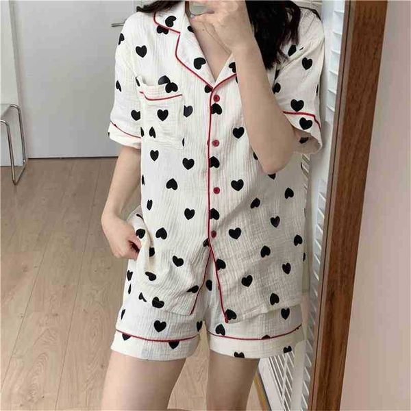 chic printed homewear casual comfortable sleepwear pajamas suits cotton women summer girls all match loose sets 210525, Black;red
chic printed homewear casual comfortable sleepwear pajamas suits cotton women summer girls all match loose sets 210525, Black;red