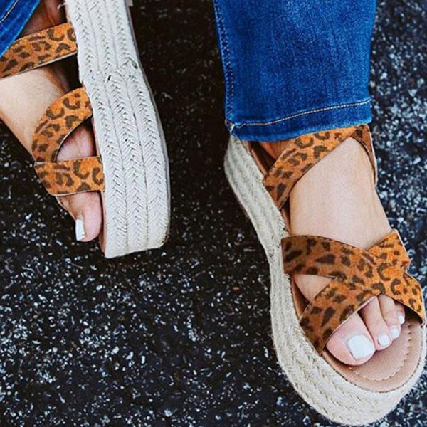 sandals platform women 2021 leopard casual shoes gladiator summer straw bottom woman sandalias mujer, Black
sandals platform women 2021 leopard casual shoes gladiator summer straw bottom woman sandalias mujer, Black