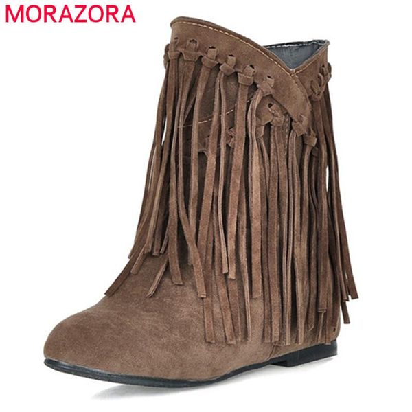 boots morazora 2021 arrival fashion ankle women flock round toe tassel booties slip on autumn winter casual shoes female, Black
boots morazora 2021 arrival fashion ankle women flock round toe tassel booties slip on autumn winter casual shoes female, Black