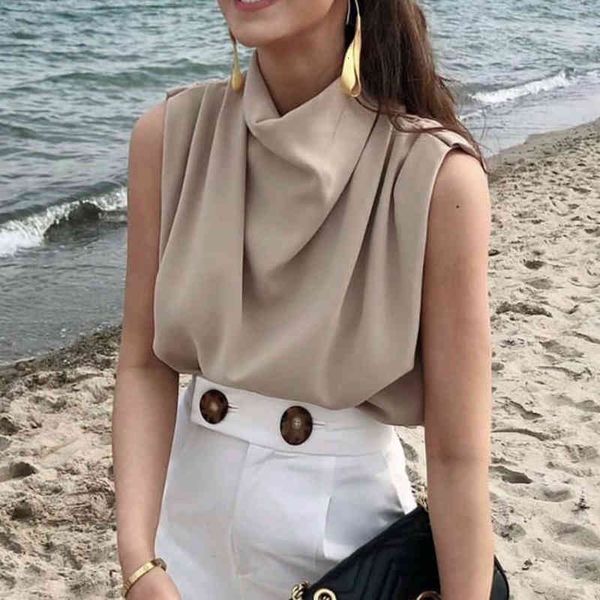 women's blouses & shirts casual female blouse, turtleneck, sleeveless, summer fashion m9yl, White
women's blouses & shirts casual female blouse, turtleneck, sleeveless, summer fashion m9yl, White